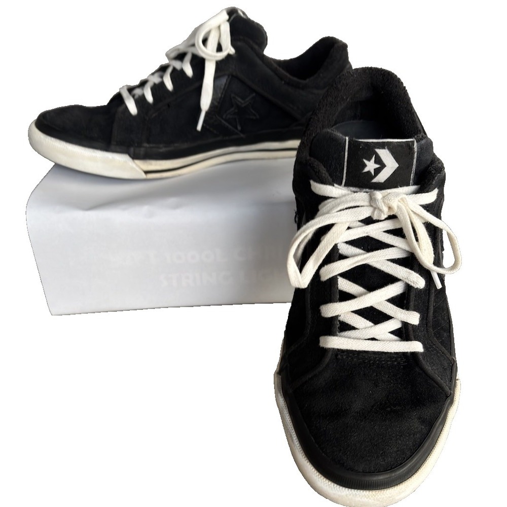 Converse OneStar Sneaker Men 7 Women 8.5 Black ProOX Suede Leather Low Lace Vtg.